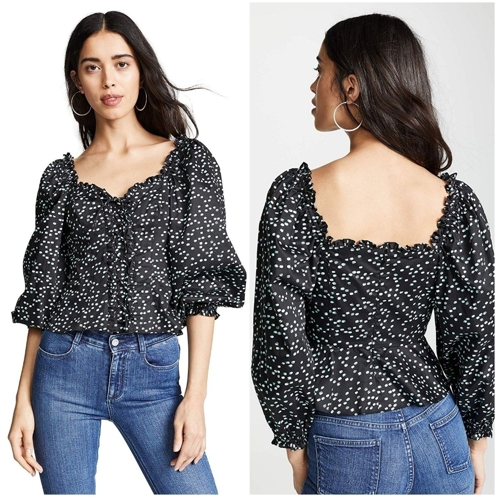 Parker Ivonne Lace-up Blouse size S NWT